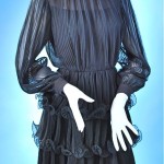 vintage 1960s pleated chiffon frill dress