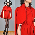 vintage 1980s red wool cape