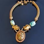 vintage miriam haskell scarab necklace