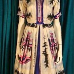 vintage 1950s french silk scarf dress
