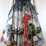 vintage 1950s handpainted bullfighting mexican skirt