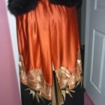vintage silk and fur cape