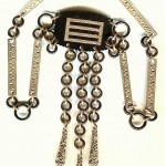 vintage celluloid and silver necklace
