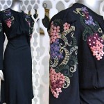 vintage 1930s 1940s embroidered dress