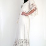 vintage cotton hippie fringe maxi dress