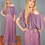 vintage 1970s draped maxi gown