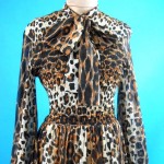 vintage 1970s estevez leopard maxi gown