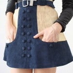vintage suede and ponyhair skirt