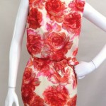 vintage 1960s roses print dress