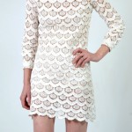 vintage 1960s lace scallop mini dress