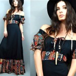 vintage 1970s southwestern maxi dress