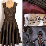 vintage 1950s beaded silk dress