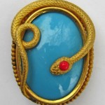 vintage victorian french opaline brooch