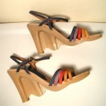 vintage 1970s famolare wave wedge platform sandals
