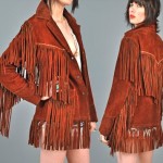 vintage 1970s suede fringe jacket