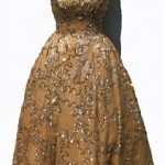 vintage 1950s/1960s sequin gold evening gown