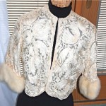 vintage ribbon jacket with mink trim