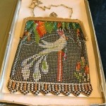 vintage whiting and davis parrot handbag
