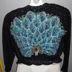 vintage cashmere beaded peacock sweater