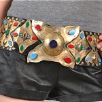 vintage leather jeweled moroccan belt