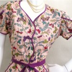 vintage 1930s cotton butterfly dress
