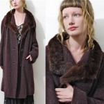 vintage 1960s mohair coat with fur collar