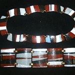 vintage kay denning enamel necklace and bracelet set
