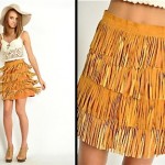 vintage 1970s suede finge mini skirt
