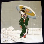 vintage japanese geisha silk scarf