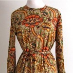 vintage 1970s goldworm wool jersey dress