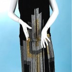 vintage 1920 art deco beaded velvet flapper dress