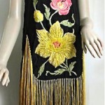 vintage 1920s embroidered fringed flapper dress