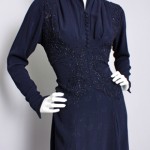 vintage 1940s beaded silk crepe dress