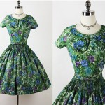 vintage 1950s floral cotton garden dress