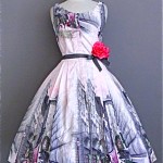 vintage 1950s mexican scene print dress