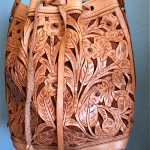 vintage 1970s tooled bucket bag