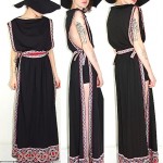 vintage 1970s victor costa cut-out maxi dress