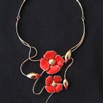 vintage 1990s dior poppies necklace