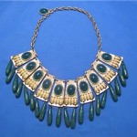 vintage alice caviness egyptian scarab necklace