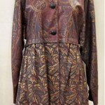 vintage carlos falchi printed leather coat