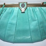 vintage judith leiber turquoise snakeskin handbag