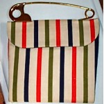 vintage striped ingber safety pin purse