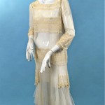 vintage 1920s ivory cotton net sheer dress