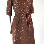 vintage 1950s brown lace dress
