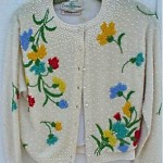 vintage 1950s gene shelley beaded sweater