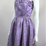 vintage 1950s lilac and silver brocade gown