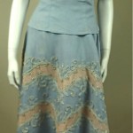 vintage 1950s linen skirt and matching blouse