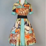 vintage 1950s silk dress