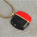 vintage 1970s lanvin red and black necklace