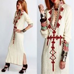 vintage 1970s moroccan gauze embroidered dress